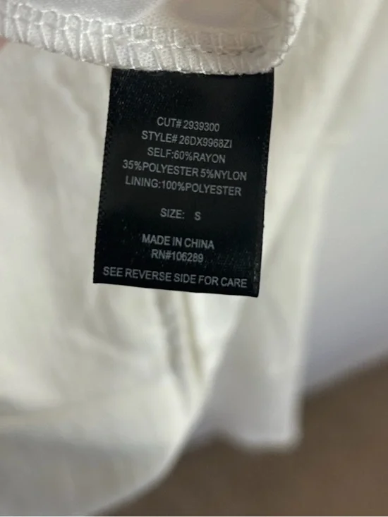 Trixxi White Mini Dress Puff Sleeve Fit Flare Cottagecore Summer Size Small New - Picture 10 of 13